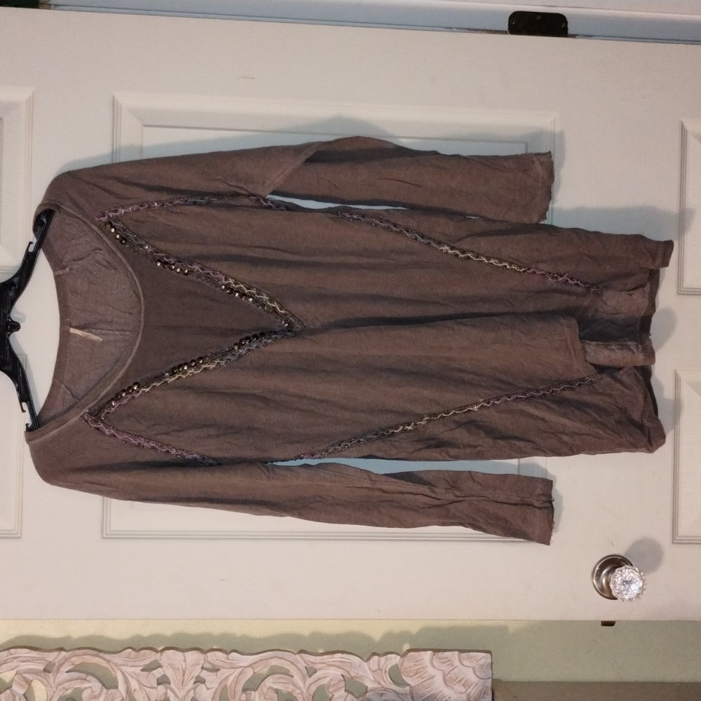 Free people high-low beaded long tunic